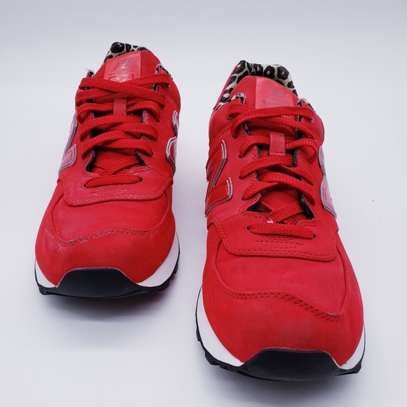 red new balance with cheetah print
